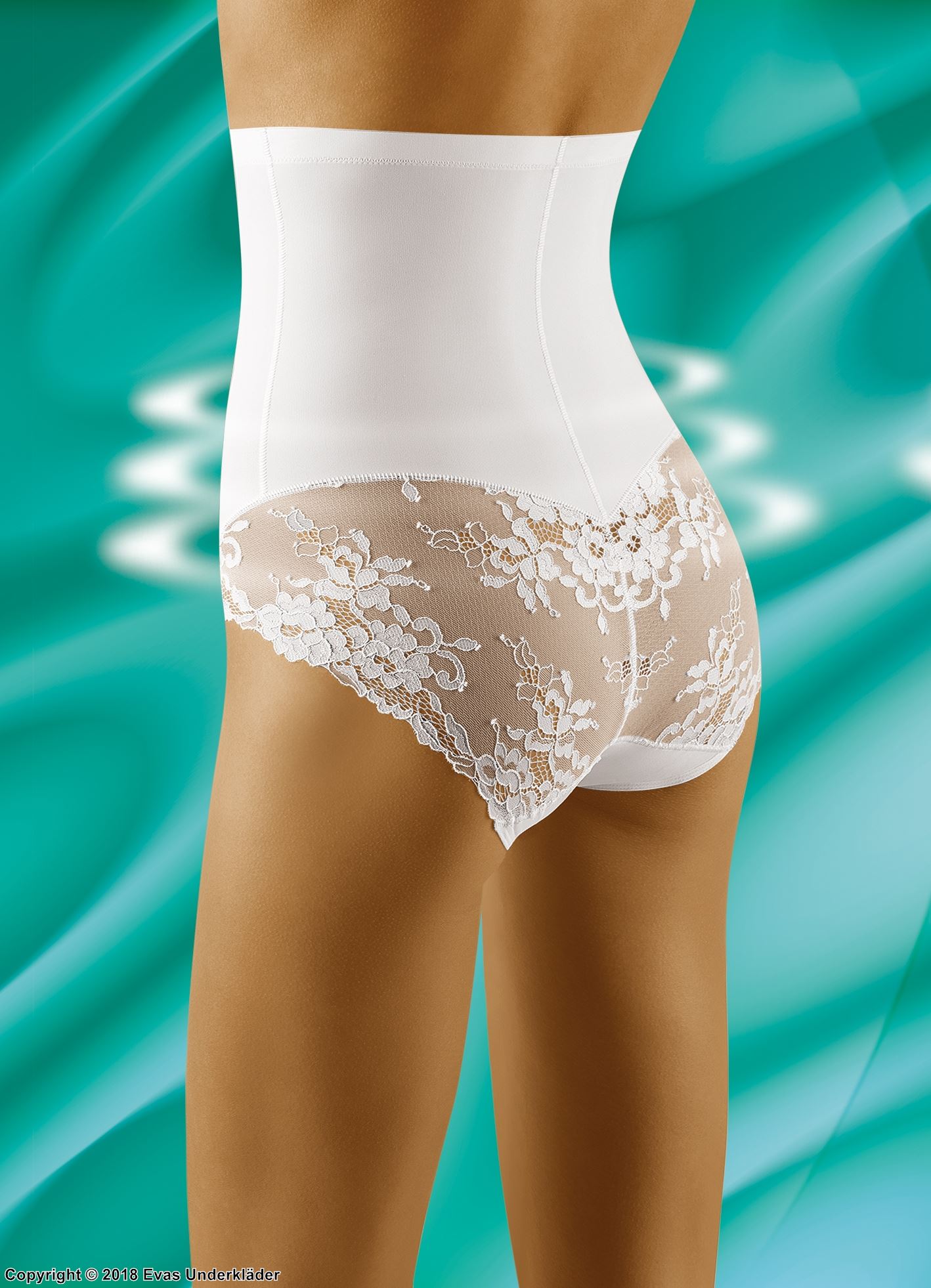 Shaping briefs, lace panel, very high waist